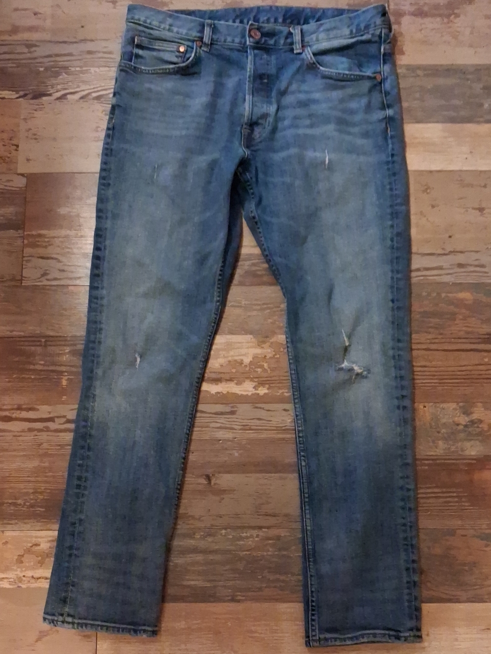 Denim&Co Men's Faded Blue Slim Straight Jeans